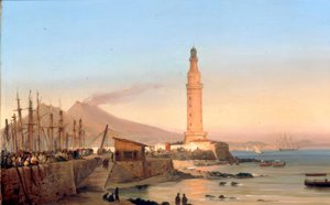 Vue du phare de Santa Lucia à Naples